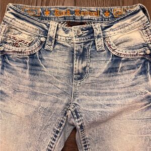 Rock Revival Distressed Blue Boot Cut Jeans ~ Nuri